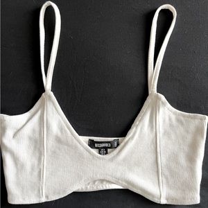 Missguided White Scoop Neck Crop Top